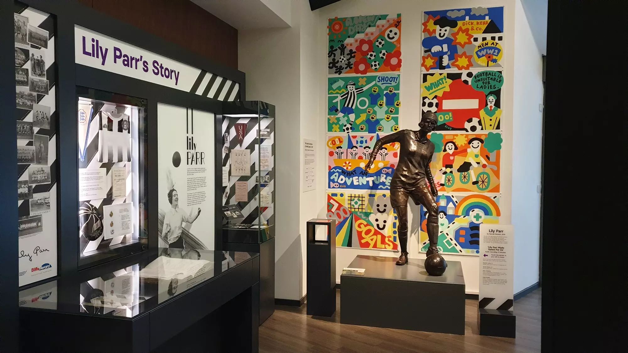 El espacio dedicado a Lily Parr en el museo del fútbol de Manchester